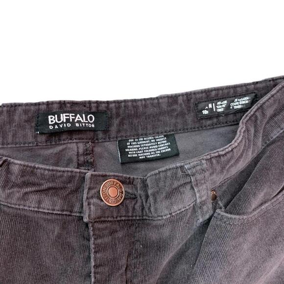 Buffalo David Bitton Womens Gray Corduroy Pants Mid Rise Slim Leg Size 10x32 - Picture 3 of 10